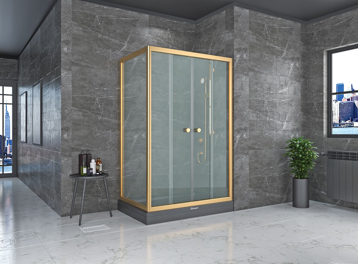 07_GOLD_Post 100 CM 1S-1H KABIN H:190 6MM GOLD SEFFAF - Görsel 1