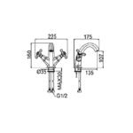 Hexa Lavabo Bataryası Parlak Bakır 104521S - Image 2