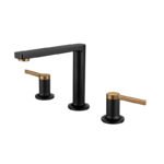 Bold 3 Delikli Lavabo Bataryası Siyah-Mat Altın 910561BM