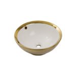 Newart Yuvarlak Çanak Lavabo-Dışı Altın - İçi Beyaz 5010G-W (WOR.L043.G-W)