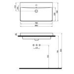 Pixel Batarya Delikli Lavabo 502080 (PIX.L080) - Image 2