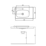 River Batarya Delikli Etajerli Lavabo 506060 (RIV.L060) - Image 2