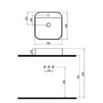 Loft Batarya Delikli Tezgah Üstü Lavabo 515050BT (LFT.L050.BT) - Image 2