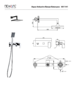 Aqua Yatay Ankastre Banyo Batarya Seti Altın 851141G - Image 2