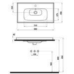 Newline 80 cm Lavabo NEW.L.080 - Image 2
