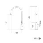 VM-1442 Kitchen Mixer – Matt Black - Image 2