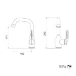 VM-1404 Lavabo Bataryası M – Brushed Gold - Image 2