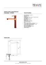 Domino Çanak Tipi Lavabo Bataryası Parlak Bakır 971001S - Image 3