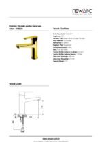 Domino Yüksek Lavabo Bataryası Altın 971628 - Image 3