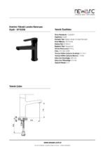 Domino Yüksek Lavabo Bataryası Siyah 971525B - Image 3