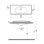 Elite Üç Delikli Etajerli Lavabo 509100BT (ELT.L100.BT) - Image 2