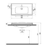 Elite Tek Delikli Etajerli Lavabo 509080 (ELT.L080) - Image 2